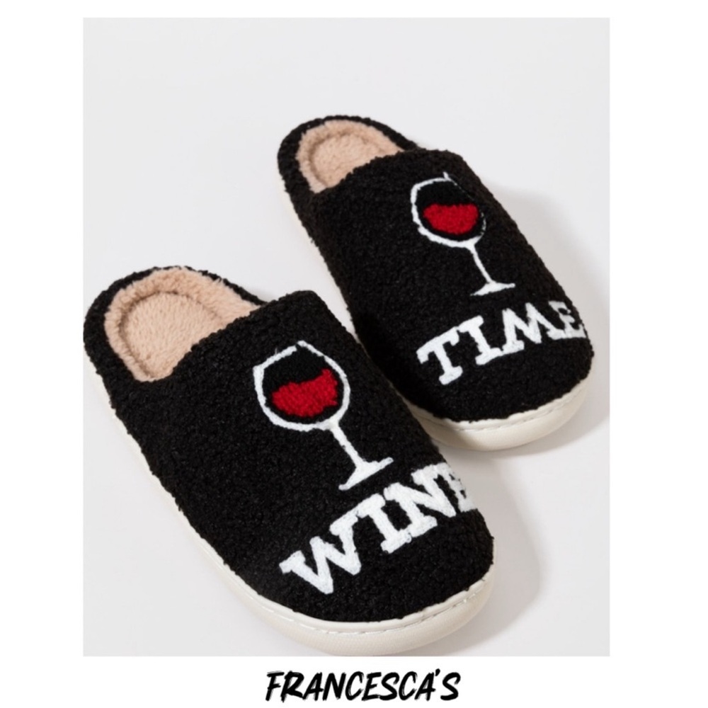 Francesca's Black and Red Cozy Wine
Time Slippers
